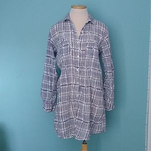 Roberta Roller Rabbit cotton print shirt dress size L